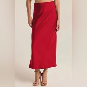 Z Supply Vibrant Red Maxi Skirt
